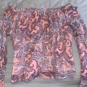Pink off the shoulder blouse